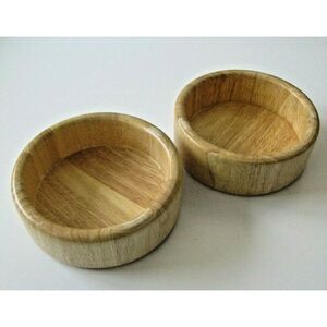 Vintage 6" Wooden Salad Bowls Set of 2 Light‎ wood